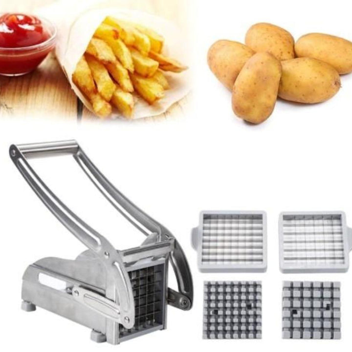 Stainless Steel French Fries and Potato Cutter with 2 Different Blades